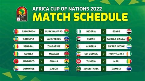 AFCON tv schedule